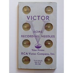 Vintage VICTOR RCA Home Recording Needles Original Card Pack of 8 Unused